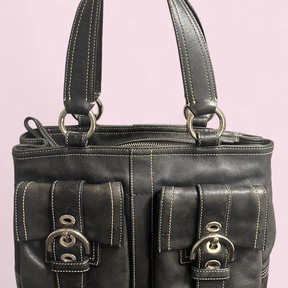 Coach soho black leather buckle